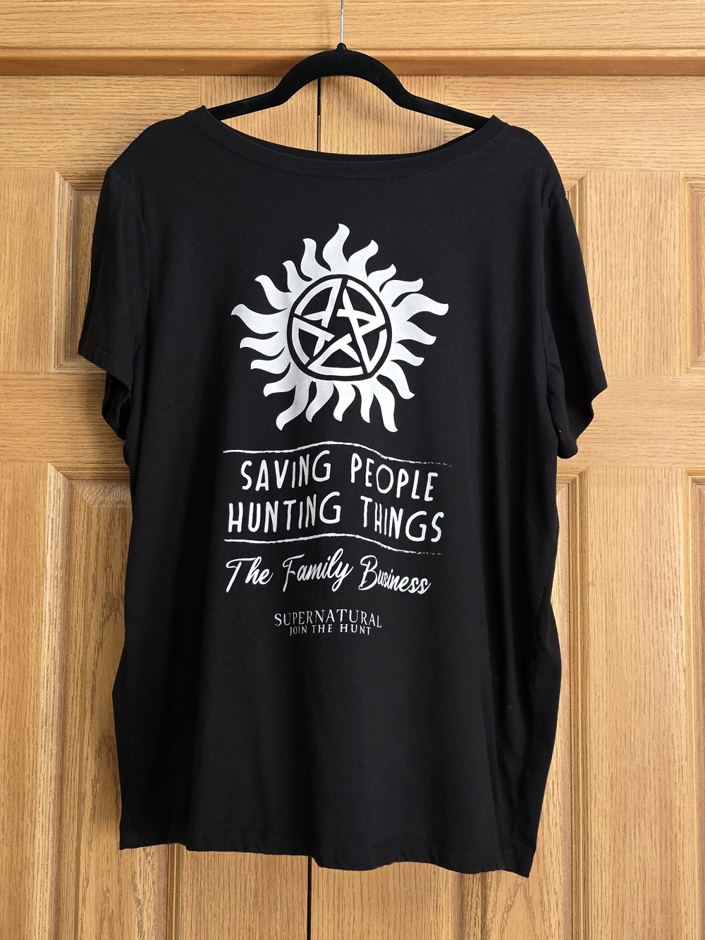 Supernatural Black Graphic Tee - Saving People Hunting Things